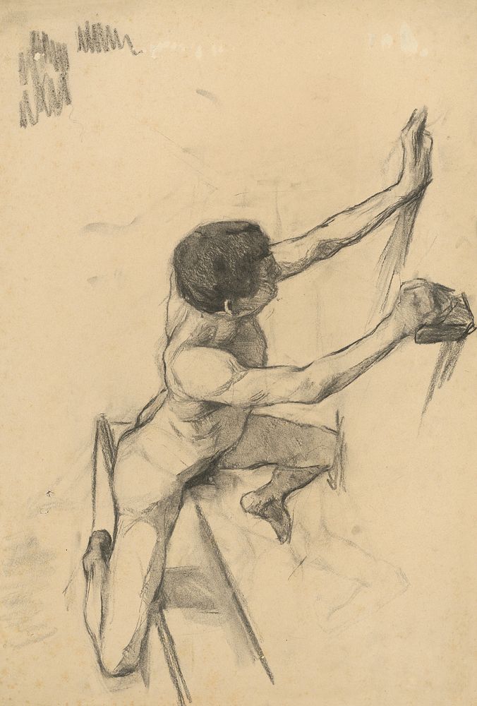 Study of the act of a kneeling man