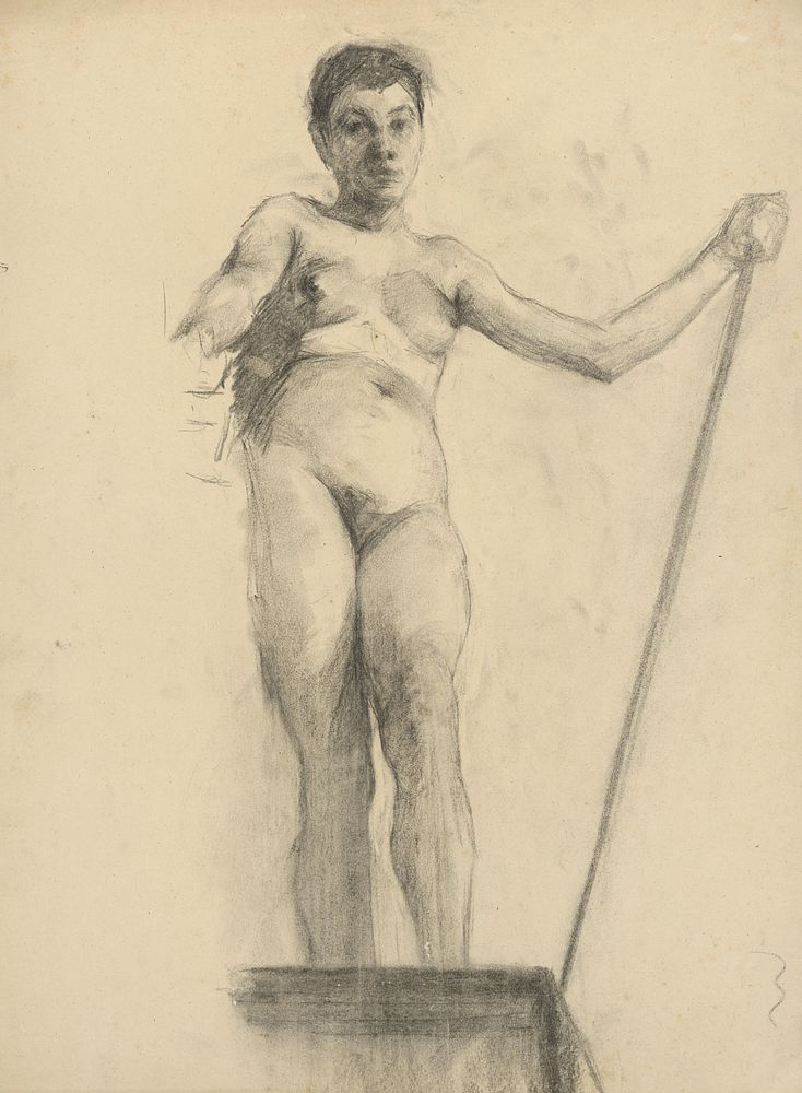 Study of a nude woman standing