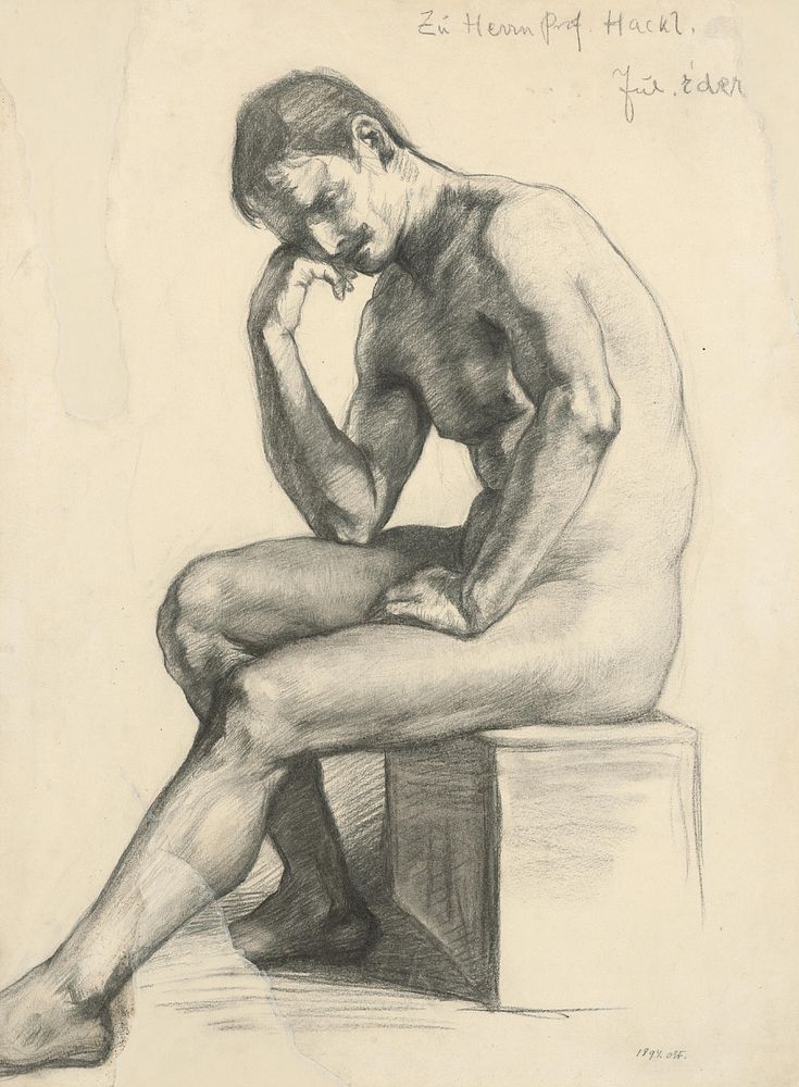 Study of a seated male nude