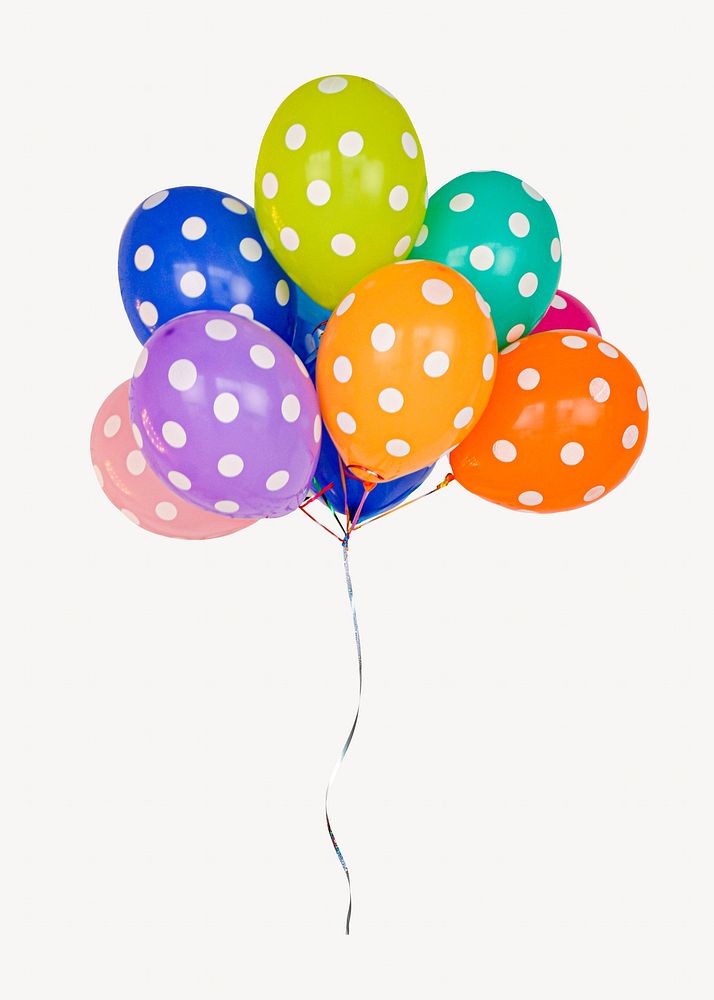 Party balloons isolated, off white design