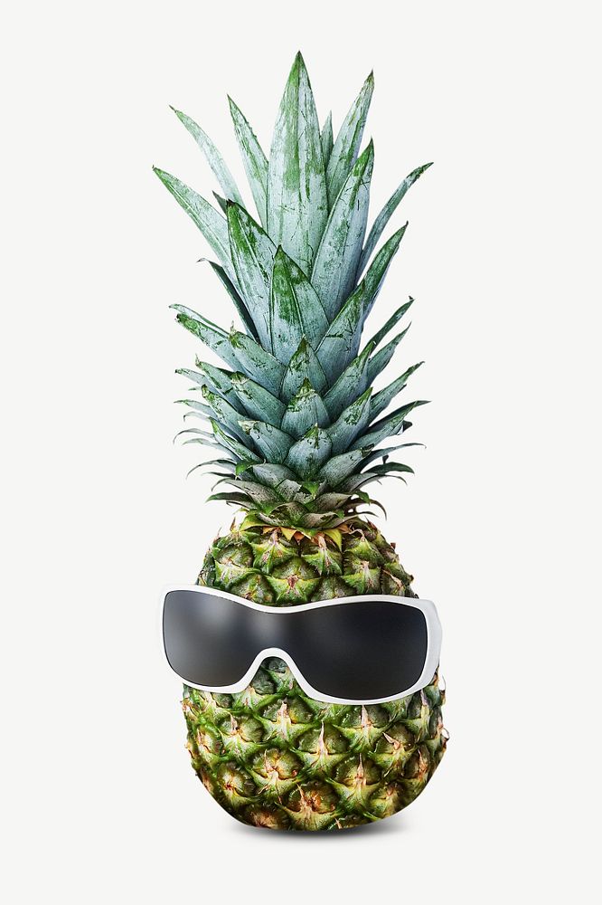 Funny pineapple collage element psd