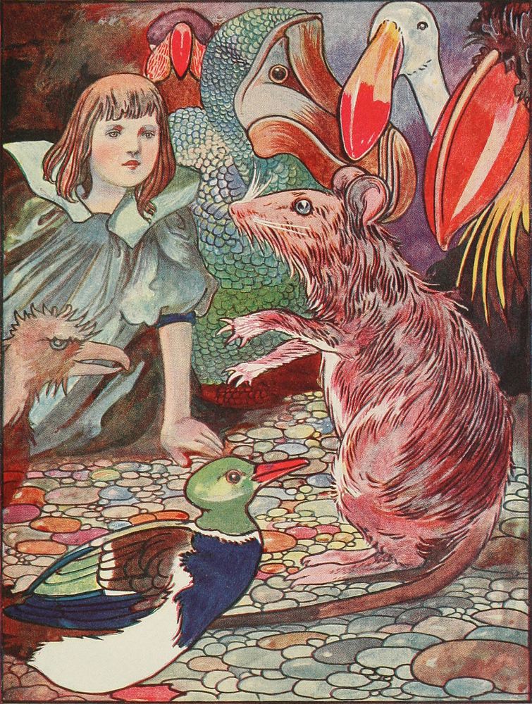 Alice's Adventures in Wonderland: “Ahem!” said the Mouse, with an important air (1907) illustrated by Charles Robinson.