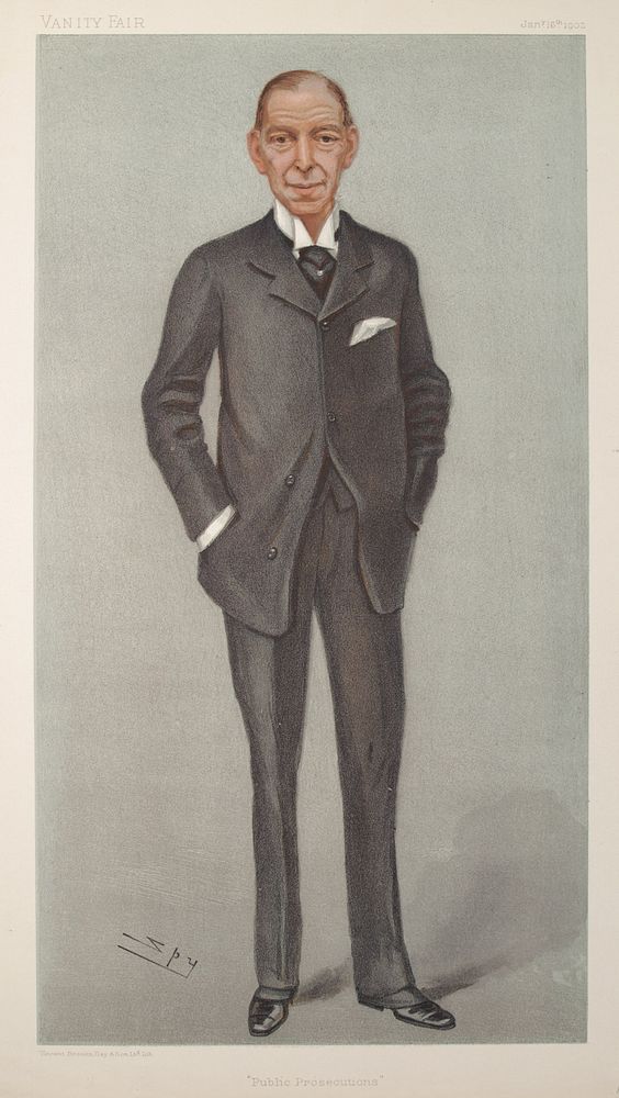 Men of the Day No. 833: Caricature of Hamilton Cuffe, 5th Earl of Desart.Caption read "Public Prosecutions".