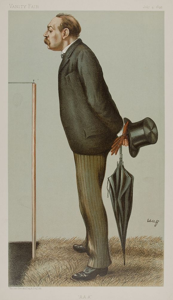 Men of the Day No. 623: Caricature of Montague Shearman (1857-1930).Caption read "A.A.A".