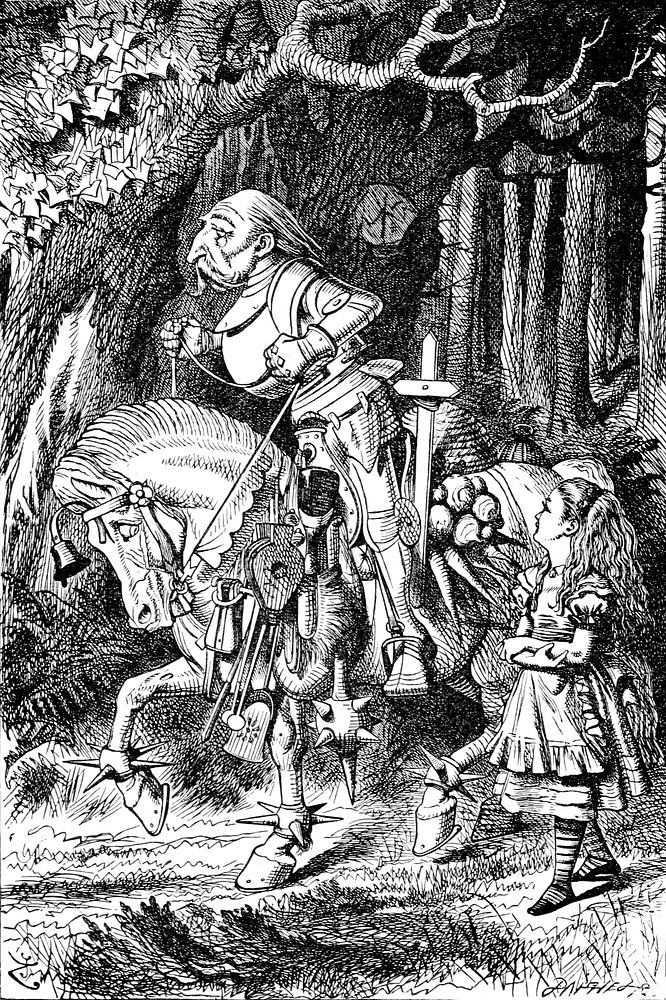 The White Knight, a character from Alice's Adventures in Wonderland (1865) by John Tenniel