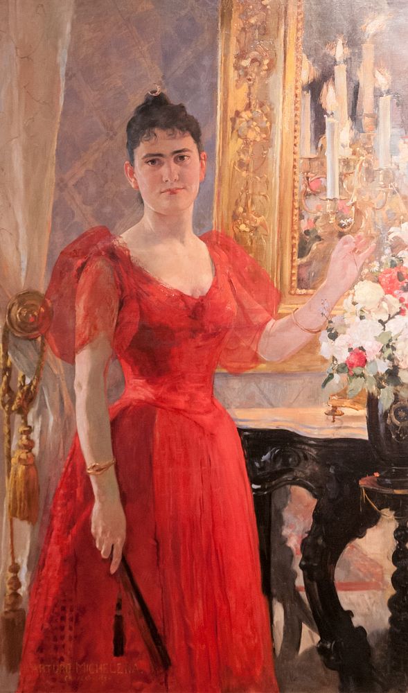 Lastenia Tello de Michelena (1890) oil painting by Arturo Michelena.