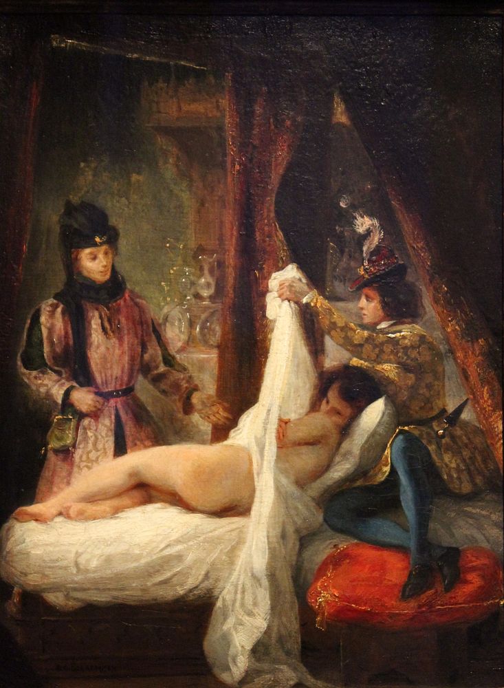 Louis d'Orléans showing his mistress, Louis d'Orléans montrant sa maîtresse (1825) romanticism oil painting by Eugène…