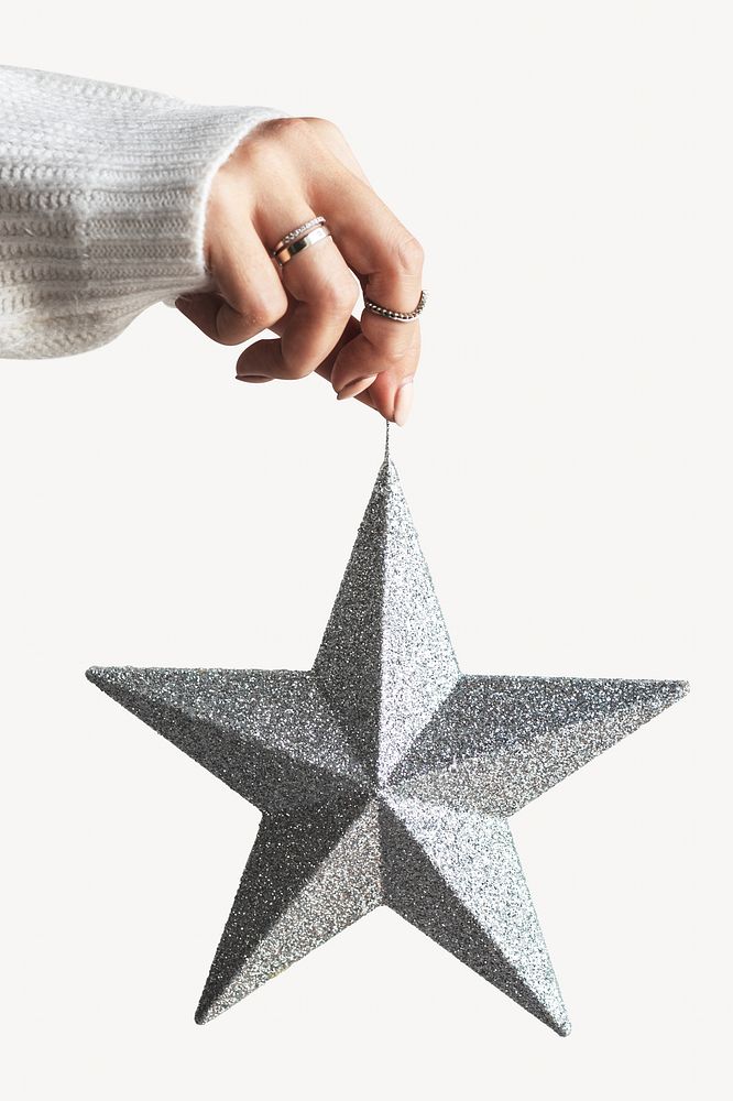 Silver star isolated image