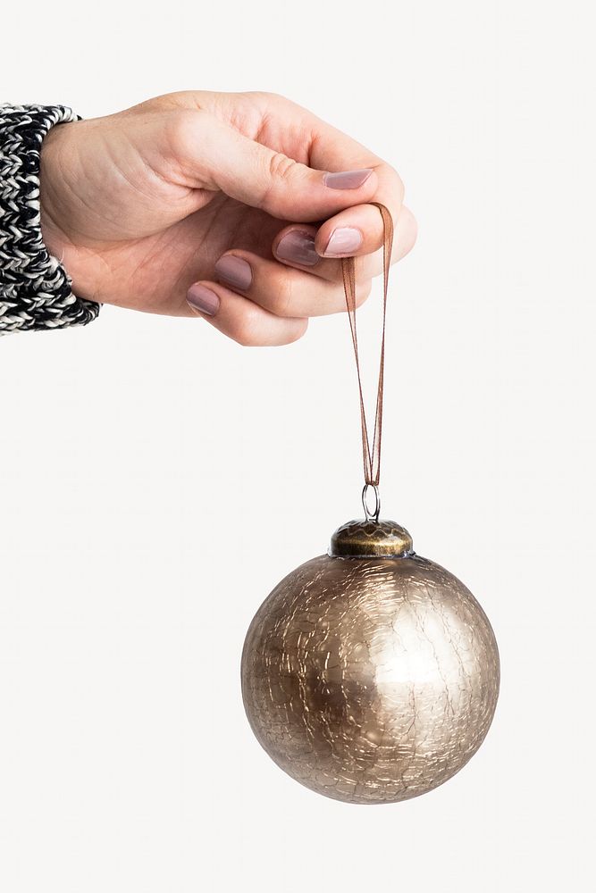 Gold Christmas bauble isolated image