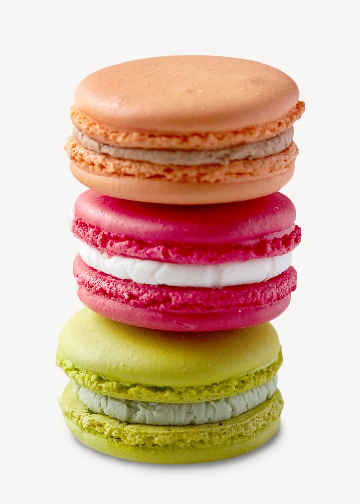 Colorful macaroons dessert isolated image