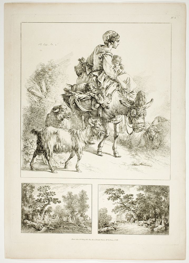 Plate Two of 38 from Oeuvres de J. B. Huet by Jean Baptiste Huet