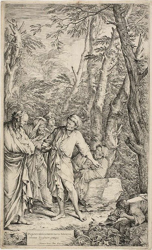 Diogenes Casting Away His Bowl by Salvator Rosa
