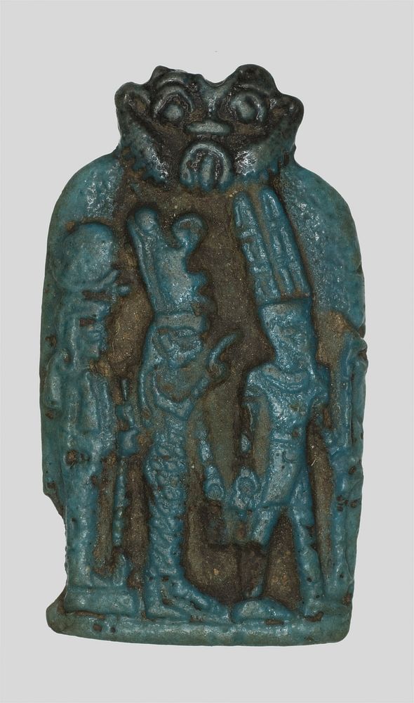 Amulet of the Theban Triad, Amun, Mut, and Khonsu by Ancient Egyptian