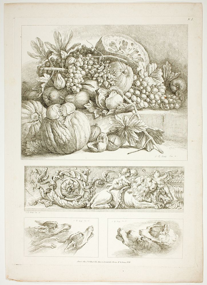 Plate Three of 38 from Oeuvres de J. B. Huet by Jean Baptiste Huet