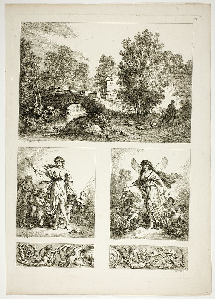 Plate 22 of 38 from Oeuvres de J. B. Huet by Jean Baptiste Huet
