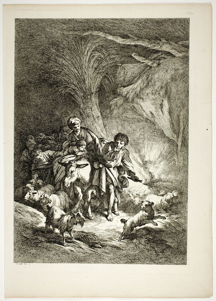 Plate 30 of 38 from Oeuvres de J. B. Huet by Jean Baptiste Huet