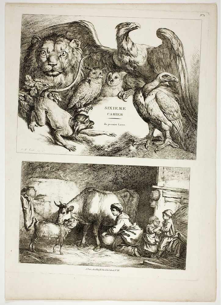 Plate 31 of 38 from Oeuvres de J. B. Huet by Jean Baptiste Huet