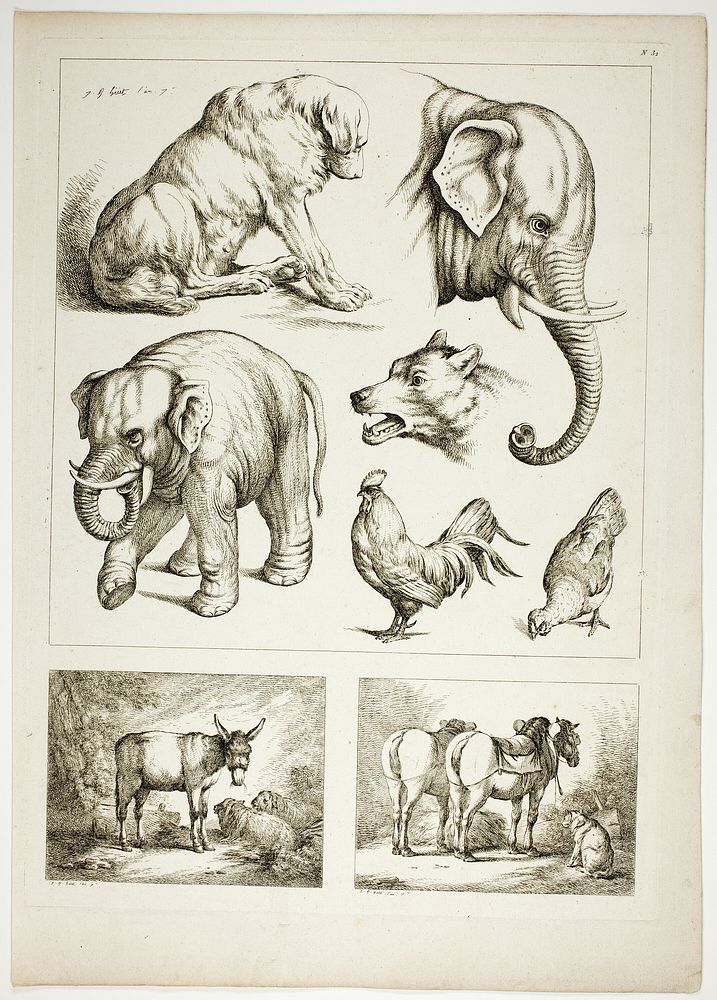 Plate 32 of 38 from Oeuvres de J. B. Huet by Jean Baptiste Huet