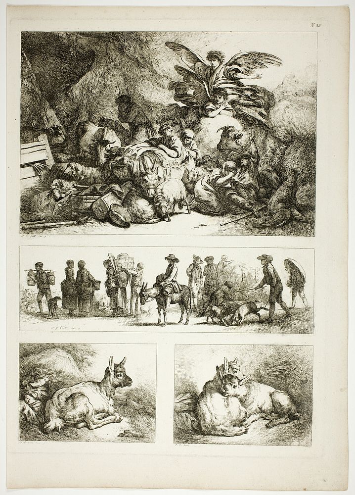 Plate 33 of 38 from Oeuvres de J. B. Huet by Jean Baptiste Huet