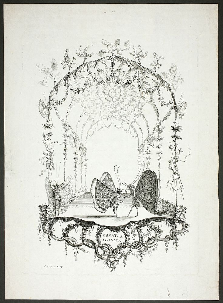 Butterflies on the Stage or Italian Theater, from Sample of Human Butterflies by Saint Aubin by Charles Germaine de Saint…