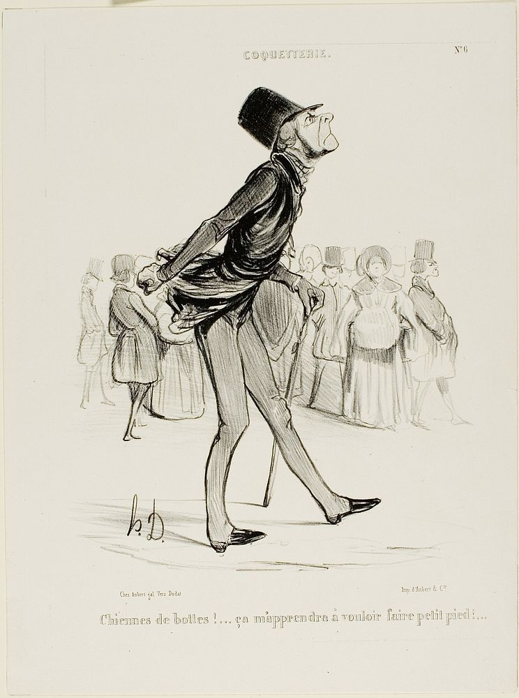 Damn Boots! That Will Teach Me to Take Smaller Steps...” plate 6 from Coquetterie by Honoré-Victorin Daumier