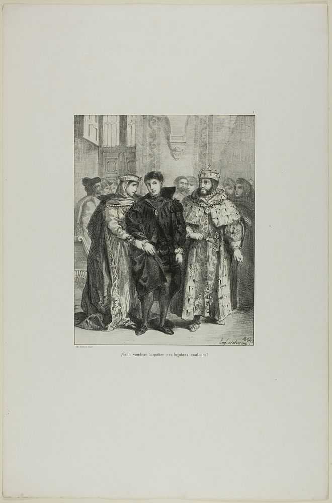 Hamlet and the Queen, plate 1 from Hamlet by Eugène Delacroix