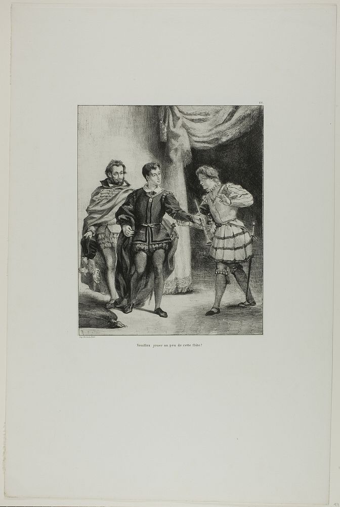 Hamlet and Guildenstern, plate 6 from Hamlet by Eugène Delacroix