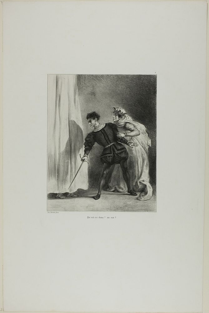 The Murder of Polonius, plate 9 from Hamlet by Eugène Delacroix