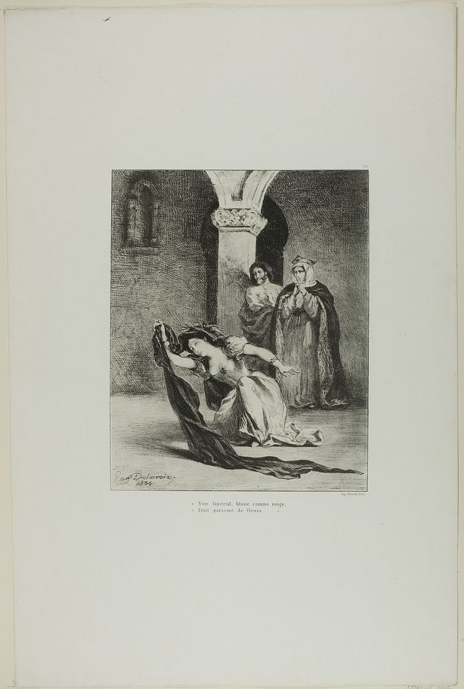 Ophelia's Song, plate 12 from Hamlet by Eugène Delacroix