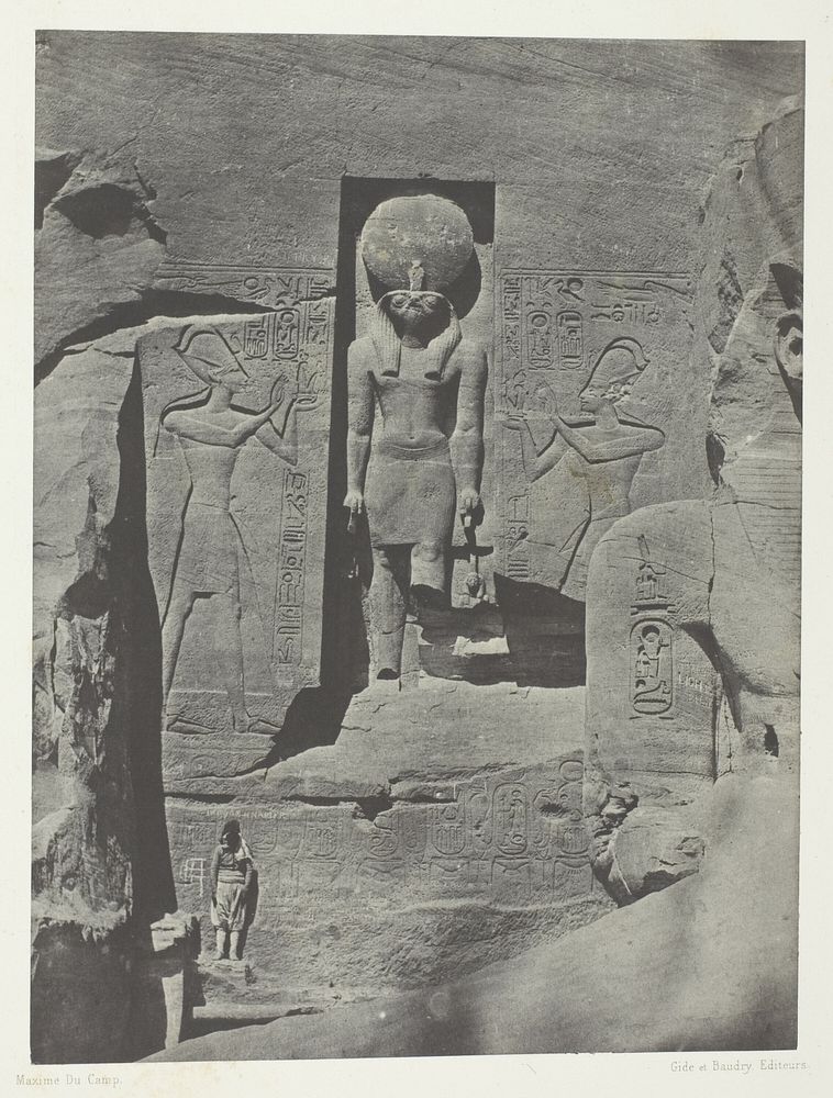 Ibsamboul, Sculptures de l'Entrée du Spéos de Phrè, Nubie by Maxime Du Camp