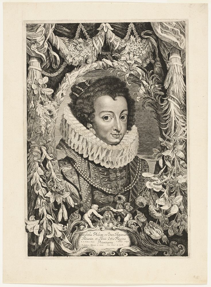 Elisabeth of Bourbon, Queen of Spain, plate 13 from Duces Burgundiae (Dukes of Burgundy) by Jacob Louys