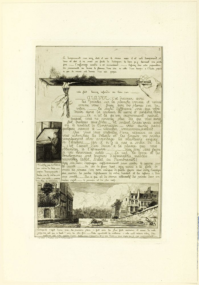 Page two, from Letter on the Elements of Etching by Adolphe Martial Potémont