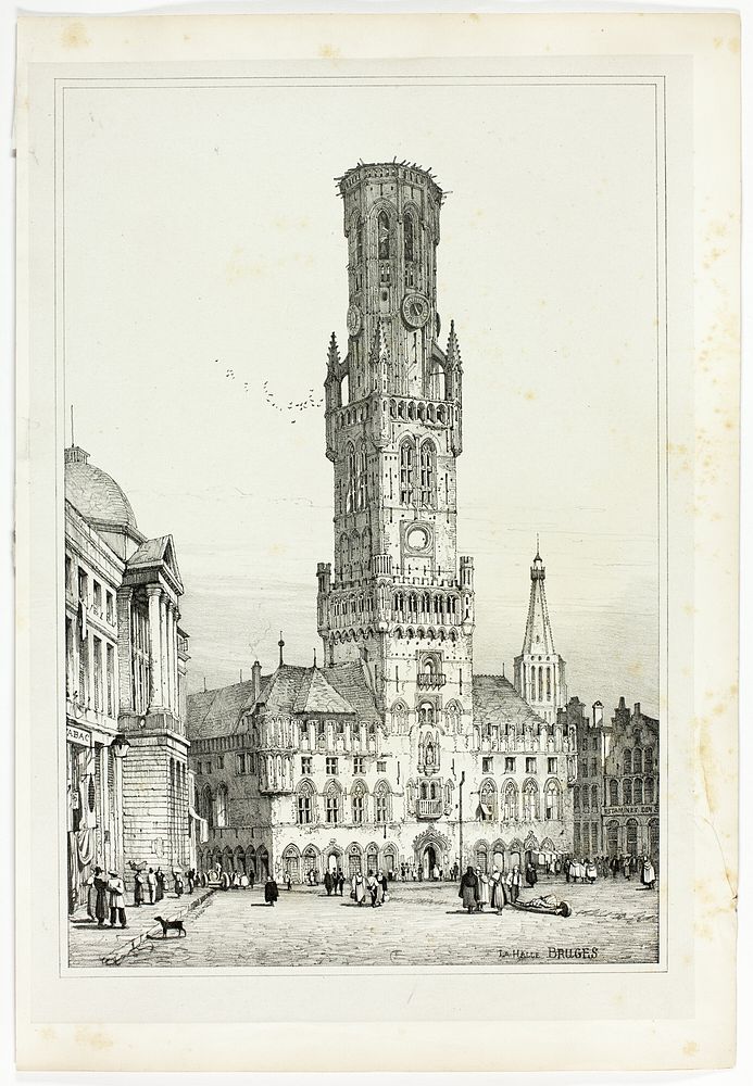 La Halle, Bruges by Samuel Prout