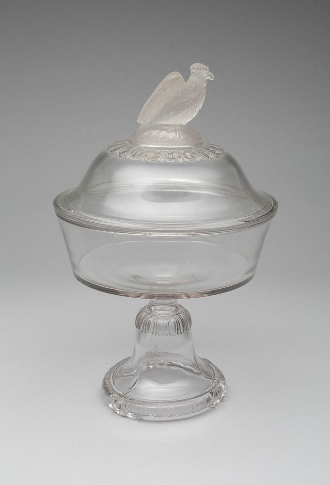 "Old Abe"/Frosted Eagle pattern compote by Crystal Glass Company (Manufacturer)