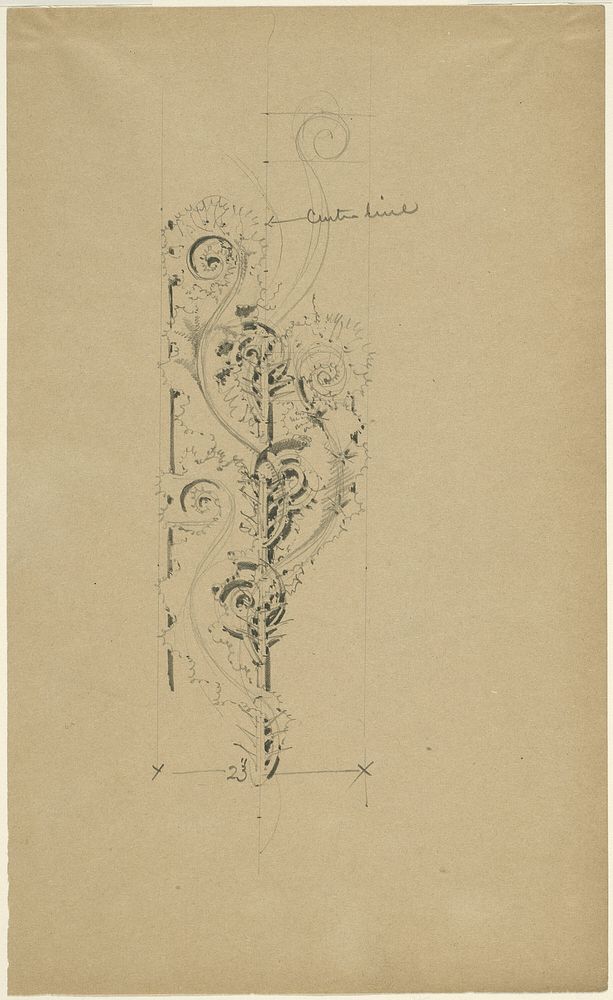 McVickers Theater: Sketch for Untitled Ornamental Band by Louis H. Sullivan (Architect)