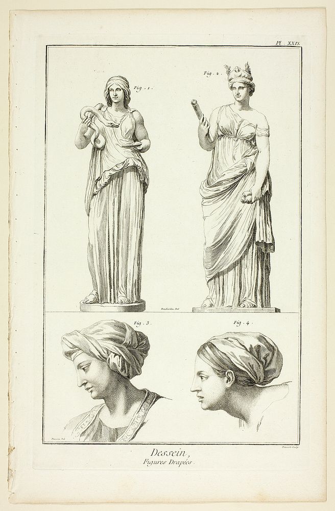 Design: Draped Figures, from Encyclopédie by Benoît-Louis Prévost