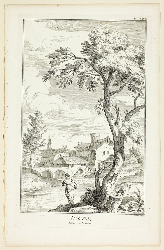 Design: Landscape Study, from Encyclopédie by Benoît-Louis Prévost