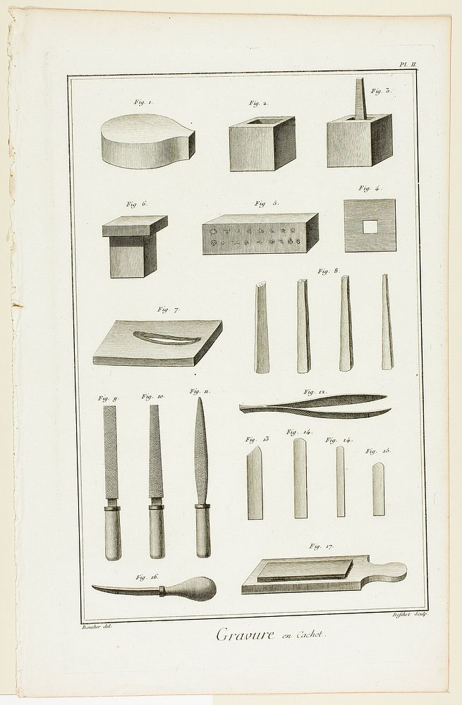 Seal Engraving, from Encyclopédie by A. J. Defehrt