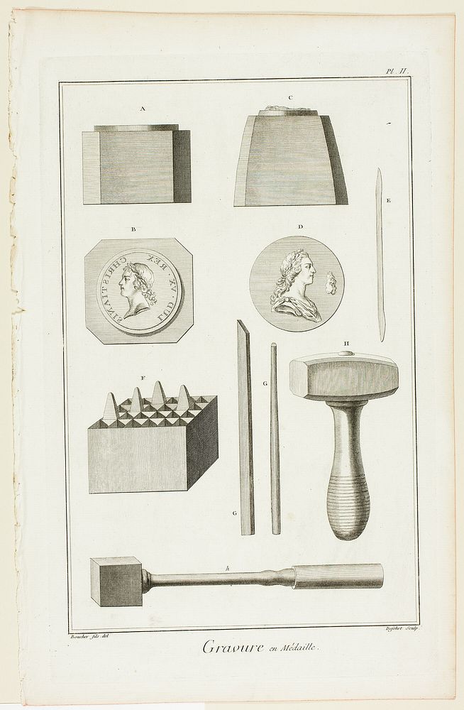 Medal Engraving, from Encyclopédie by A. J. Defehrt