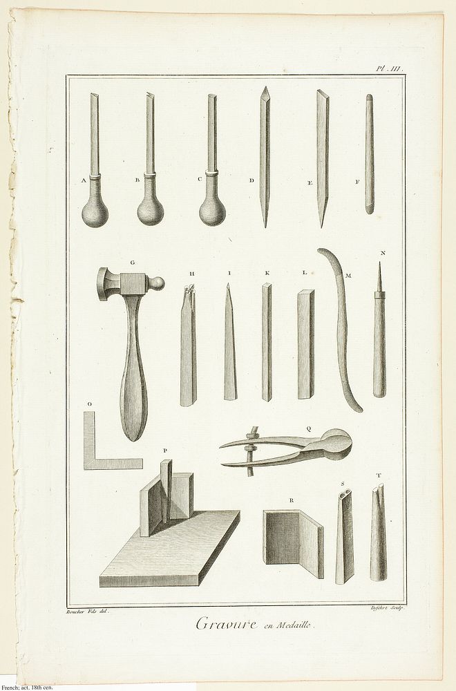 Medal Engraving, from Encyclopédie by A. J. Defehrt