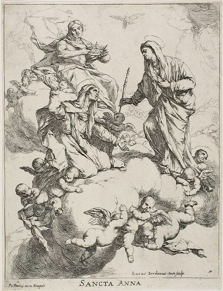 Saint Anne Received in Heaven by Christ and the Virgin by Luca Giordano