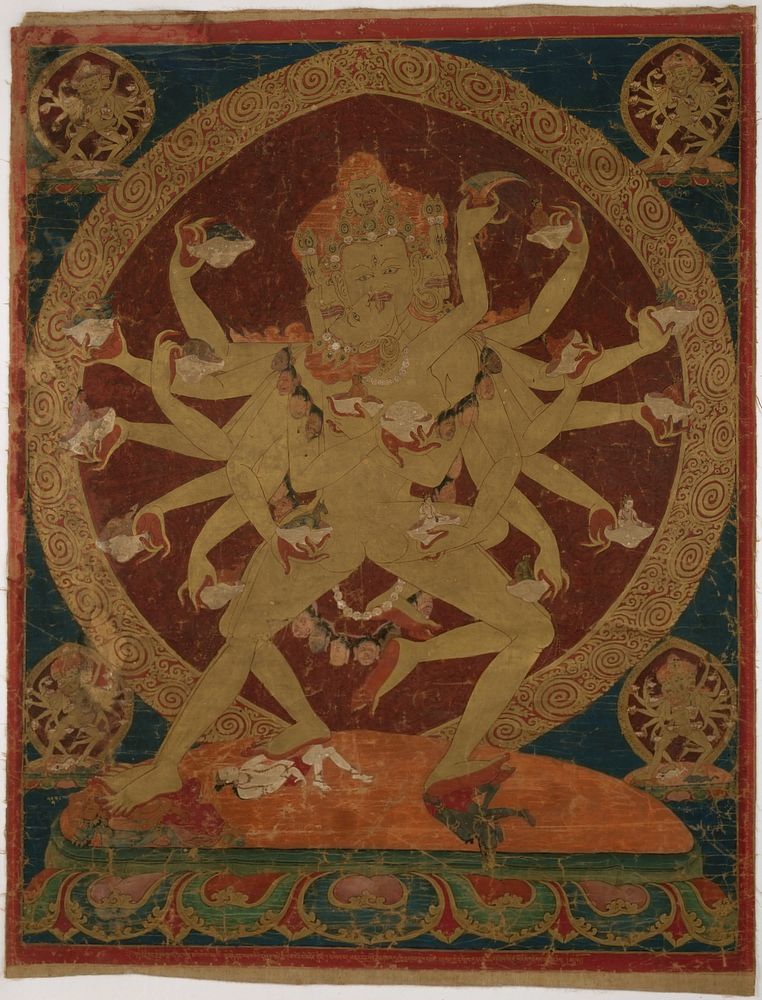 Painted Banner (Thangka) of Skull-Cup Bearing (Kapâladhara) Hevajra
