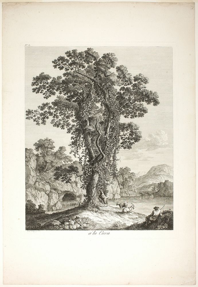 Near la Cava, from Suite de IV Vues Dessinées Dans le Roiaume de Naples by Jacob Philipp Hackert