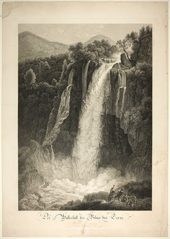 The Waterfall of Velino Near Terni, Rome by Friedrich-Wilhelm Gmelin