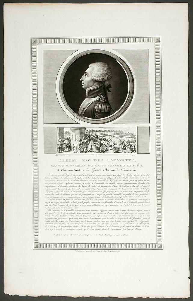 Gilbert Mottier Lafayette, Deputy State General of Auvergne, from Tableaux historiques de la Révolution Française by…