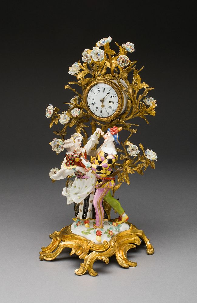 Harlequin Family Clock by Meissen Porcelain Manufactory (Manufacturer)