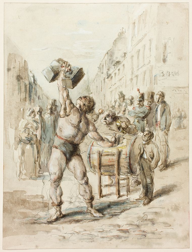 The Weight Lifter by Honoré-Victorin Daumier