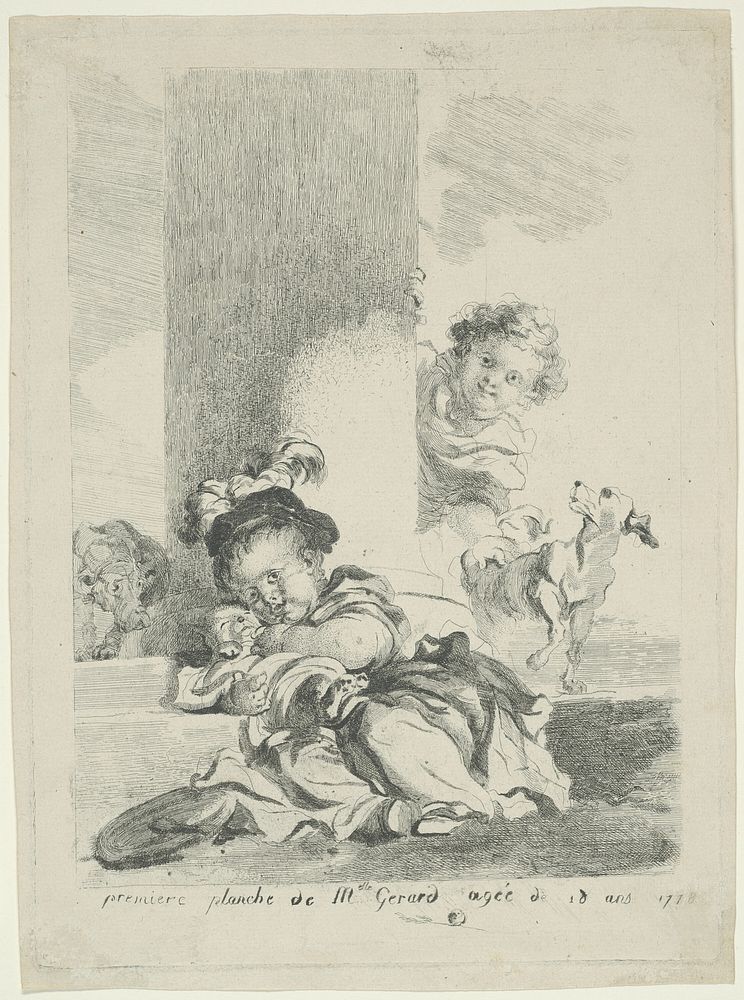 The Child and the Cat by Marguerite Gérard