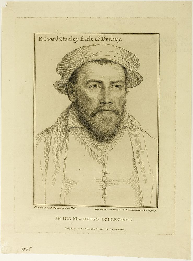 Edward Stanley, Earl of Derby by Francesco Bartolozzi