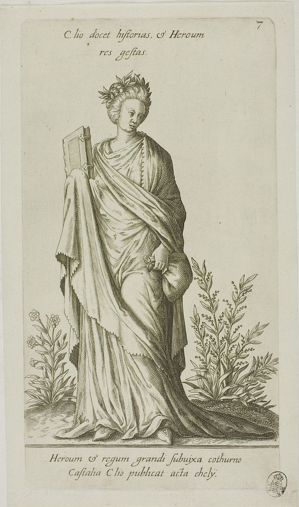 Clio, Muse of History, plate 7 from Parnassus Biceps by Johann Theodor de Bry